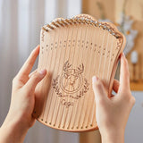 17 Lyre Portable Solid Beech Wood Harp String Musical Instrument with Tuning Wrench Picks for Beginners Kids Adults