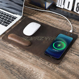 15W Charging Pad with Wrist Support, Fast Wireless Charger Non-Slip Mouse Mat for Gaming, Desk, PC