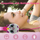 JINSERTA kids Headphones Cute Cartoon Unicorns Earphones Stereo Music Foldable Stretchable 3.5mm Wired Headphone