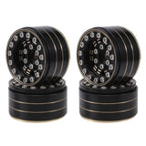 Brass Beadlock Wheel Rim Deep Dish Negative Offset 1.0 Inch Black For 1/24 RC Crawler Car Axial SCX24 Upgrades Parts