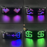 Shining Electronic LED Prop For Party Bar Festival Performance Futuristic Eyewear Luminous Glasses Light Up Visor Bluetooth