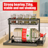 Kitchen Cupboard Storage Organizers Accessories Seasoning Bottle Pull Out Rack Metal Drawer Slid Basket Kitchen Spice Shelves
