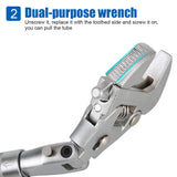 Ratchet Wrench Pulley Wrench 10 Inch Household Maintenance 5 In 1 180 Degree Folding Manual Tool Adjustable Torque Wrench