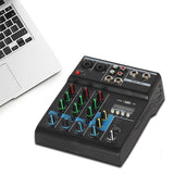 Console Mixer Small Mixer 4-Way USB With Sound Card Special Effects Bluetooth US Plug