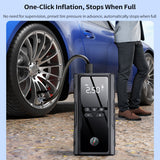 Portable Compressor - Cordless Electric Tire Inflator, 8000mAh 1000A Jump Starter and Air Pump with Emergency Light for Car.