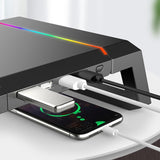 Color-changing Led Lights Ergonomic Work Setup Computer Rgb Monitor Stand Riser Strong Load-bearing for Laptop