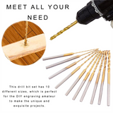 Micro-Twist Set - 10Pcs 0.6mm-2.2mm Tiny Bit 2.35 Shank HSS Mini Engraving Drill Bits Hole Drilling Tool