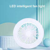 E27 Small Silent Ceiling Fan with LED Light - Color Temperature Dimmable, Lamp with Adjustable Fan Speeds