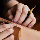 Awl DIY Since Leather Stitching LeatherCraft Sewing Hole Punch Handmade Stitcher Taper Diamond/French Shape with Wooden Handle
