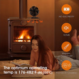 1pc Wood Stove Fan, Fireplace Fan With 180° Up And Down Rotation, Non Electric Fan For Wood, Thermoelectric Fan 6 Blades Stove Fans Silent Motors, Push Horizontal Air Flow, Heat Powered Wood Stove Fan For Wood Burning Stove/Gas/Pellet/Log