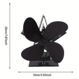 1pc Heat Powered Stove Fan 4-Blade Wood Burning Stove Fireplace Fan Silent Motors Heat Powered Circulates Home Eco Efficient Heat Distribution For Gas/Pellet/Wood/Log Stoves Thanksgiving Halloween Christmas Gift Fall Winter Essential