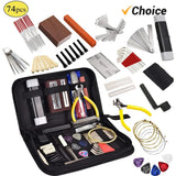 14PCS/57PCS/74PCS Tool Kit Carry Bag Repair Tools String Action Ruler Luthier File Bridge Pins for Guitar Ukulele
