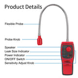 Flammable Gas Analyzer Combustible Gas Detector With Sound and Light Alarm Flexible Probe Leak Location Determine Meter AS8800L