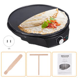 11 Inches Electric Crepe Maker - 1200W, 50-210 Celsius Degree Temperature Control, Non-stick Pancake Griddle with Wooden Spatula