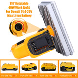 40W 4200LM LED Work Light Spotlight Rechargeable Outdoor Camping Lamp Flashlight for 14.4V-20V Li-ion Battery