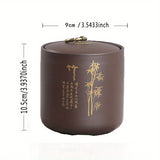 1pc Boutique Yixing Purple Sand Teapot with Golden Finish - Large Capacity Loose Tea Sealed Jar for Enhanced Tea Experience