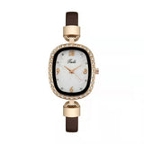 Fashion Belt Marbling Rhinestone Women's Quartz Watch Bracelet Set