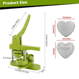 Heart Shaped Button Maker with 100-Set Making Parts Kit - DIY Rotating/Sliding Type Press Machine Badge Pins Set