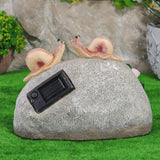 Solar Powered Garden Statue Snail House Figurine Light LED Welcome Sign Ornament Outdoor Courtyard Decor