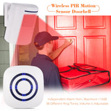 Wireless PIR Motion Sensor 38 Chimes Volume Adjustment Long Transmission Range Doorbell