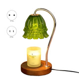 1 PCS Candle Warmer Lamp With Timer, As Shown Iron+Glass+Wood Birthday Gift For Women, Mom, Female Friend EU Plug