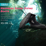 5MM Neoprene Scuba Diving Boots Water Vulcanization Winter Cold Proof High Upper Warm Fins Spearfishing Swimming Shoes