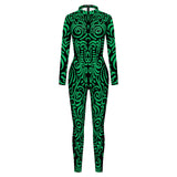 Women's Geometric Digital Printing Jumpsuit