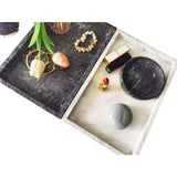 1pc Natural Marble Polished Bathroom Storage Tray, Multi-functional Tray, Toiletries Storage, Towel Tray, Cosmetics Storage, Jewelry Storage, Natural Grain, Fashion And Luxury, Neat And Beautiful, Functional And Practical, Bathroom Decoration
