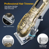 RESUXI JM-106 New All Metal Cordless Clipper 2500mA 4 Hours Salon Use Cutting Trimmer Professional Gold Barber Men Hair