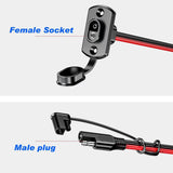 Rectangular 2 PCS 12AWG 30CM To Extension Cord Harness SAE Socket Sidewall Port Solar Panel Flush Connector