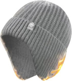 Thick Fleece ed Beanie Hats with Earflap, Warm Hat Men Women, Windproof Knit Skull Cap for Winter Outdoor