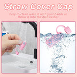 5PCS Straw Cover Cap Stanley Cup Accessories For Stanley Cup, Silicone Straw Topper Fit Stanley 30&40 Oz Tumbler With Handle