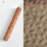 Wood Hand Rollers for Clay Stamp Clay Pattern Roller Ceramic Tools Carved Texture Printing Mud Rolling Embossed Pattern Fashion