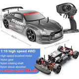 1:10 Double Shock Absorber 70km/h High Speed Drift Remote Control Car 2.4G 4WD RC Off-road Vehicle Kids Birthday Christmas Gift