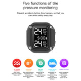 Infitary Wireless USB Charging TPMS for Motorcycle with 2 External Sensors Digital Display Tire Pressure System