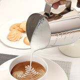 1pc Coffee Pitcher Cup Stainless Steel Pull Flower Tank Milk Bubble Cup With Scale Pull Flower Cup Cappuccino Flower Cup