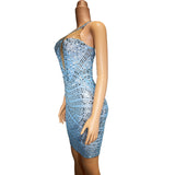 Women's high-end texture banquet evening dress with hot diamond hollow out design, slim fit, sexy buttocks wrapped small skirt