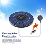 Premium Solar Oxygen Pump - Efficient Aerator for Fish Tank, Fountain, and Pond with Air Hose & Bubble Stone