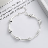 S925 Sterling Silver Creative Style Stitching Bamboo Shape Bracelet