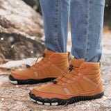2024 waterproof snow boots men and women, cold resistant cotton for couples, high top outdoor plush sports shoes, barefoot winter shoes