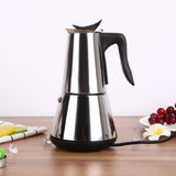 Stove Espresso Moka 6 Cups Percolator Coffee Pot Electric Stainless Steel Classic Cafe Maker EU Plug