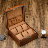 Wooden Holder for Watches Top Jewelry Box Grids Watch Organizer New Square