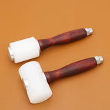Wooden Handle T Model Carving Punching Printing Engraving Nylon Hammer DIY Handmade Leather Tools Reusable