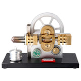 Engine With LED Light And Voltmeter,Horizontally Opposed Diamond Structure Gear Drive Stirling Model Kits