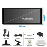 12-24V Multimedia Player for Most Vehicles 10.26 inch Toucreen Car Stereo with Apple CarPlay/Android Auto Mirror k