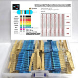 1300Pcs Resistor Kit 1R-3M Ohm Resistance Set Pack 1% Metal Film Resistors Assortment 130Values with Box