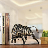 1pc Metal Sculpture, Iron Braided Cattle, Home Furnishing Articles Handmade Crafts, Metal Modern Sculpture Iron Braided Cattle Home Handmade Statue Crafts,room Decor,home Decor