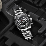 2023 High-end PAGRNE DESIGN Men Quartz Watch Stainless Steel Sapphire Glass 100m Waterproof Leisure Business Style Watch for Men