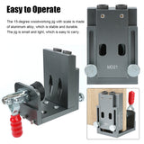 15 Degrees Pocket Hole Jig Kit Push-pull Clamp Locator Hole Puncher With Drill Bit Set DIY Carpentry Tools Set