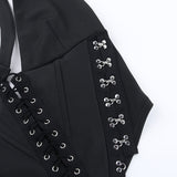 Halterneck With Suspenders Lace-up All-match Top Vest For Women